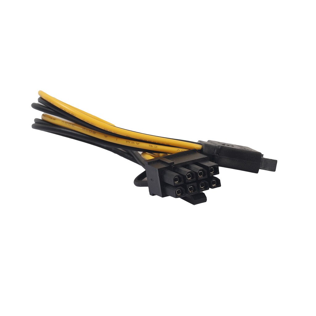 1 PC 15Pin SATA To 8Pin PCI-E Power Cable 15Pin SATA Male To 8pin(6+2) PCI-E Male Video Card Power Supply Adapter Cable 20#23