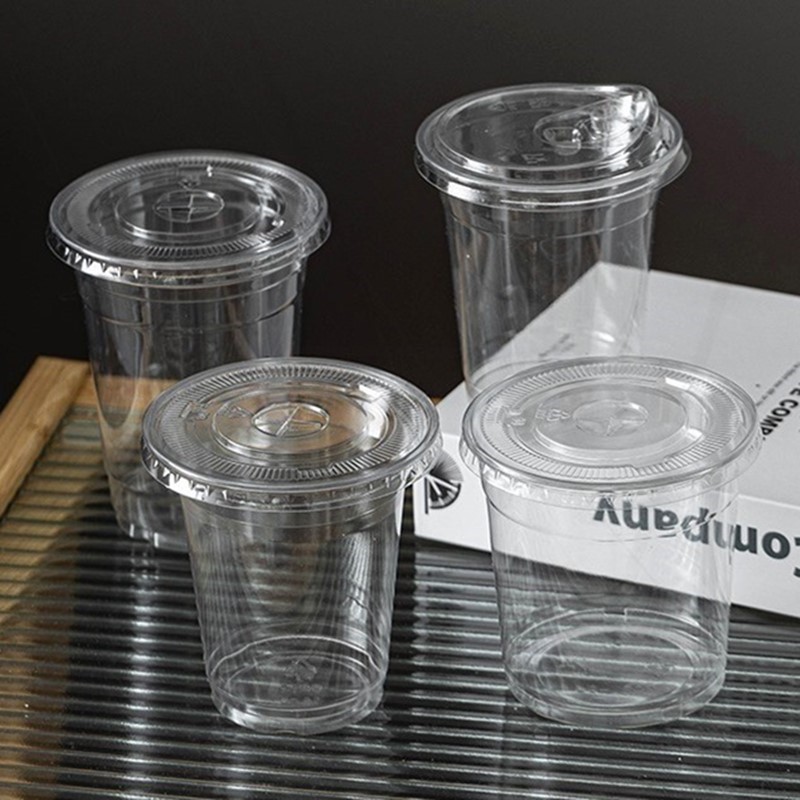 Taza de té de la leche desechable de Material PET, vasos de plástico transparente para bebidas frías, vasos comerciales, vaso de café americano helado grueso