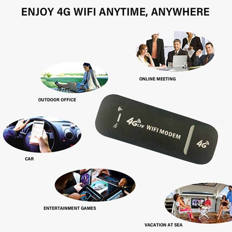 Módem USB 4G LTE, adaptador de red con WiFi, tarjeta SIM, punto de acceso, enrutador inalámbrico 4G para Win XP Vista 7/10, Mac 10,4