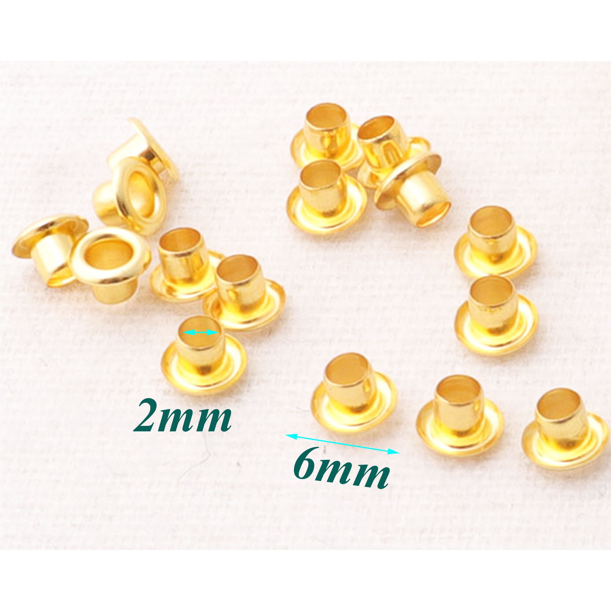 100-200 Stuks Mini Gold Oogjes Tas Riem Lederen Tas Supply Geweldig Voor Kleding Lederen Canvas Tas Klinknagel Studs -1/16 &quot;(2 Mm)