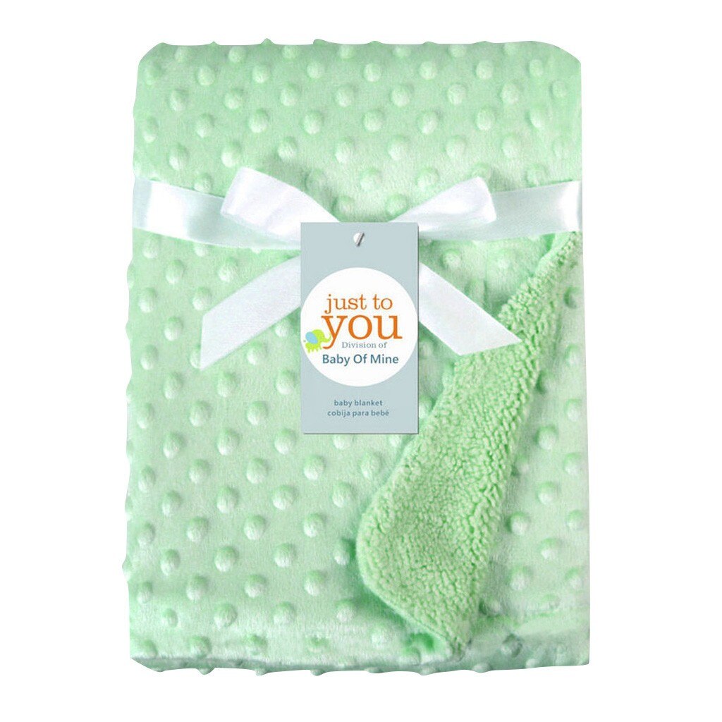 Nyfødt baby tæppe og indpakning termisk blødt fleece tæppe sengetøj dyne klapvogn søvnovertræk spædbarn indpakning barn badehåndklæde: Grøn