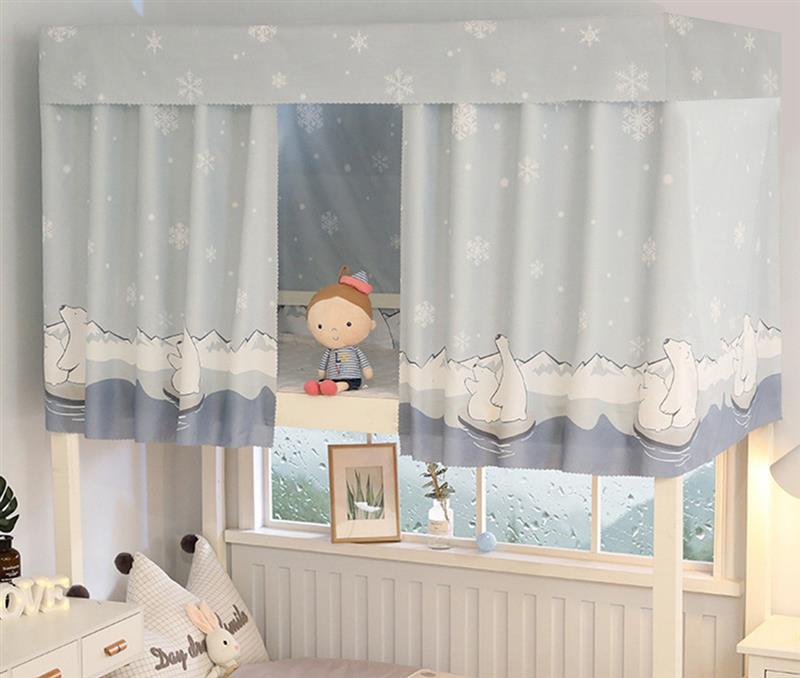 Ensemble de rideaux de lit superposé à impression créative, tissu occultant anti-poussière pour lit simple, fournitures Textiles pour la maison