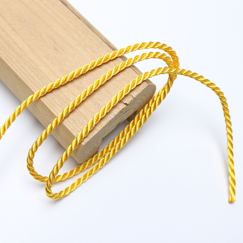 10 Meters 3mm Satin Polyester Cords Three strands of Rope Silk thread Rope Diy Jewelry Findings Handbag Box Accessories