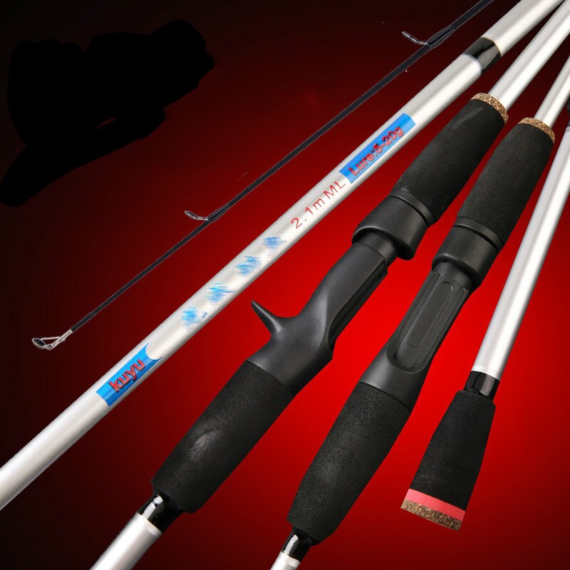Billiga fiskespön 1.65m 1.8 m 2.1m 2 segment linje wt .6-15lb bete wt .5-20g kol spinning baitcasting fiskespön