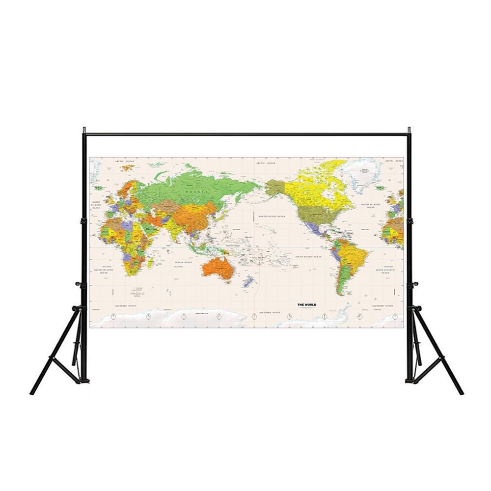 Mappa fisica del Mondo senza Bandiera 150x225cm non-tessuto Mappa Dettagliata di Grandi Città in ogni Paese per I Viaggi e tour