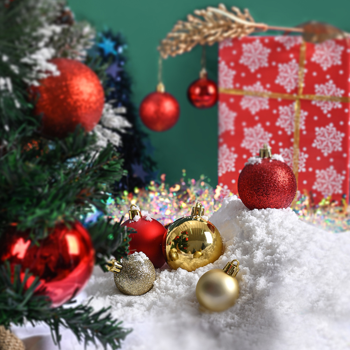 24 stks 3 cm Kerstballen Kerstboom Ornamenten Bal Xmas Opknoping Boom Hangers Home Party Kerstboom Decor Nieuwjaar Cadeau