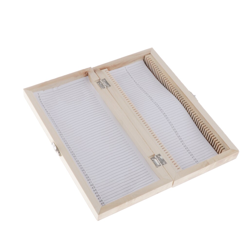 Microscope Slide Box - Wooden Slide Storage Box, Holds 50 Slides for Use In
