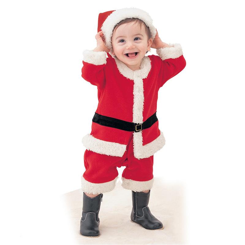 Leuke Kinderen Kerst Kerstman Pak Party Verkleed Kleding Kerst Thema Cosplay Kostuum Met Hoed Voor Jongen (Rood 140Cm)