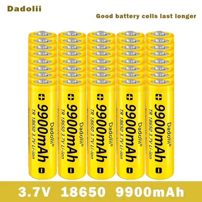 18650 li-- ion batteri 3.7v x 9900 mah genopladeligt - langtidsholdbart til led-lommelygte (  (1-40 stk./parti) lithium-batteri med høj kapacitet: Elfenben