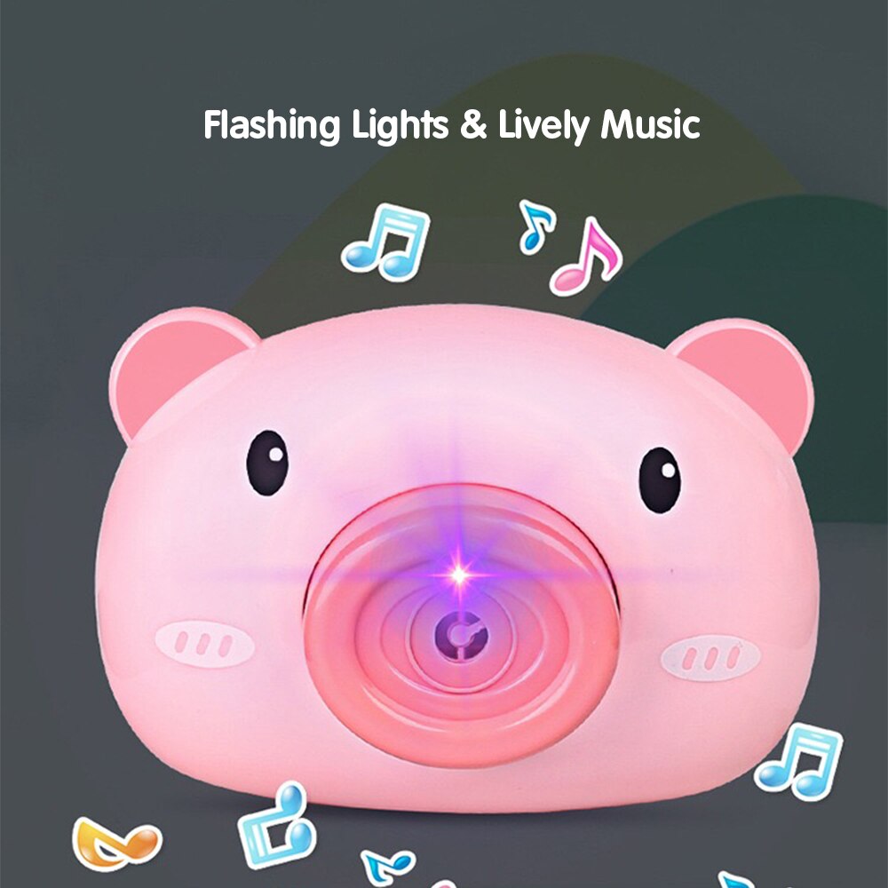 Bubble Camera Music Bubble Machine Bubble Machine with LED Light Automatic Camera Shape Bubble Toy Bubble Blower