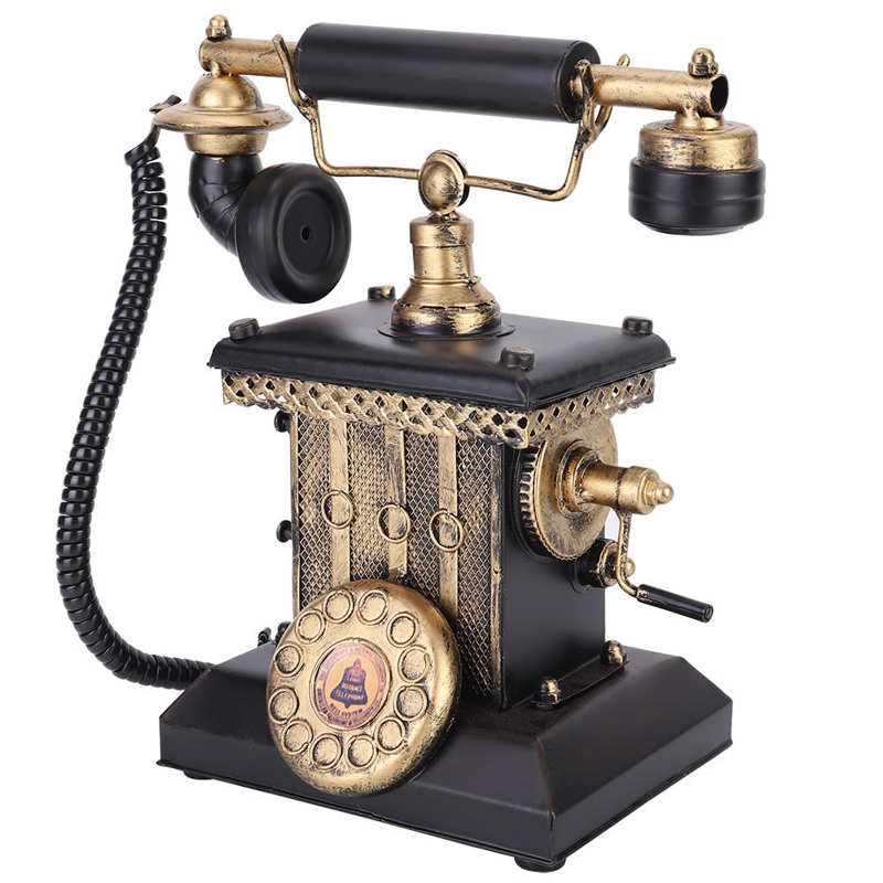 European Style Hand-Operated Telephone Decor Bedroom Living Room Window Display Home Ornament