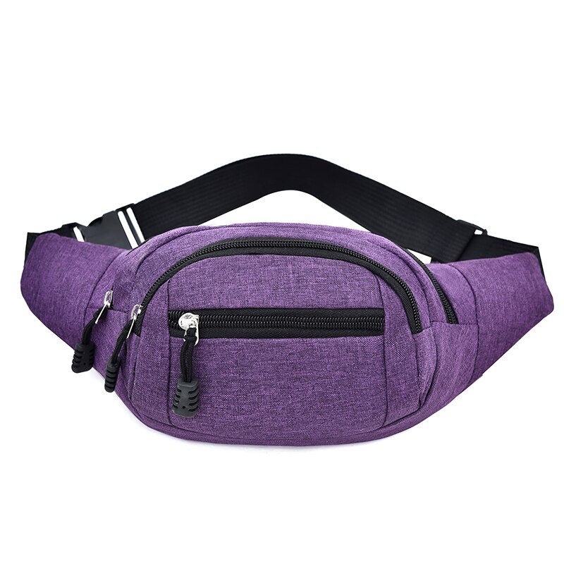 Riñonera Oxford para el pecho para mujer, bolso de cintura para el vientre, bolsillo con cremallera, bolsos de viaje a la: Morado