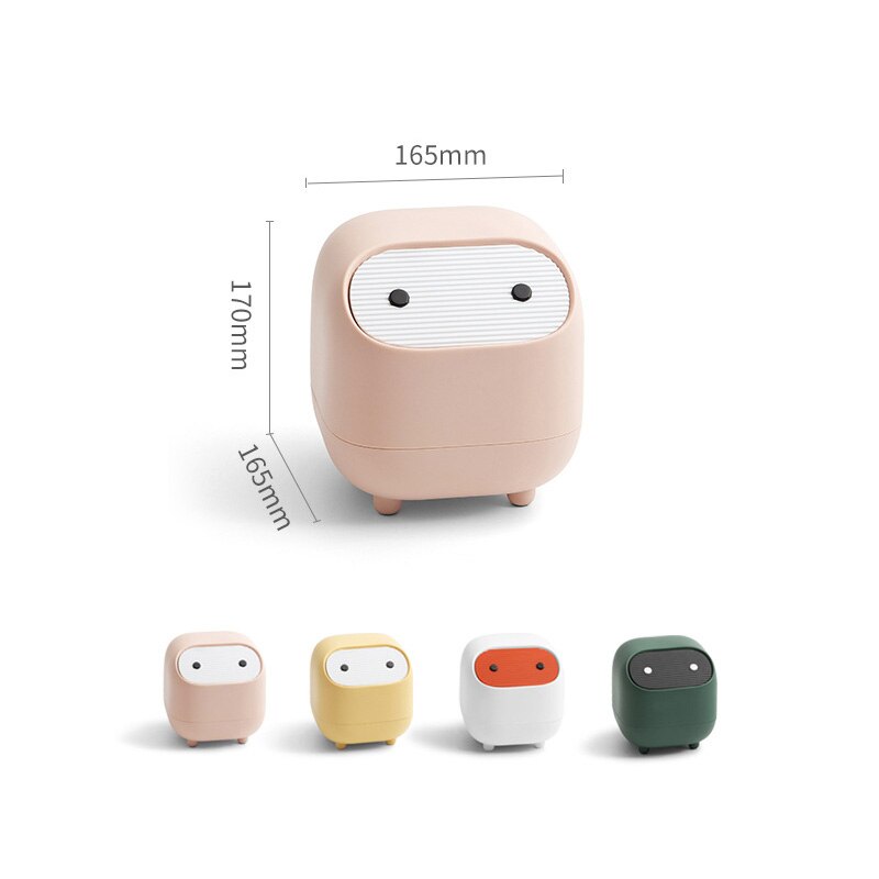 Mini Cute Waste Bin Desktop Small Trash Kitchen Can with Lid Garbage Organizer Detachable Cover Dining Table Desk Storage Bucket