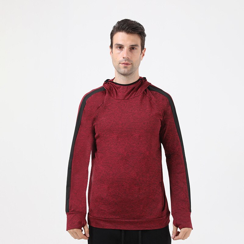 Cugoao masculino esportes casual wear moda inverno quente plush sweatshirts de manga longa hoodies moda aptidão esportiva topos: XXXL / Wine red
