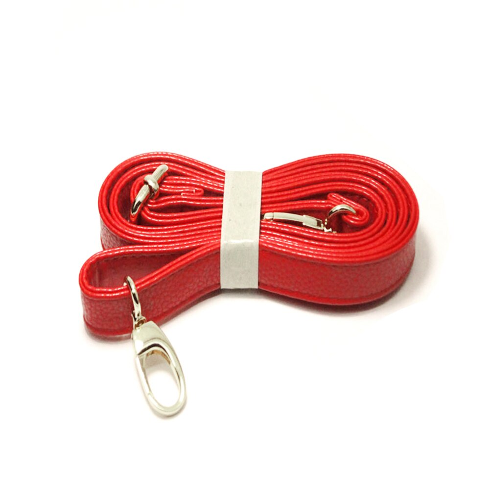 140cm couro do plutônio bolsa de ombro cinta nova cor sólida alça de saco com ferragem de prata diy bolsa alça feminina bolsas cinta: Vermelho