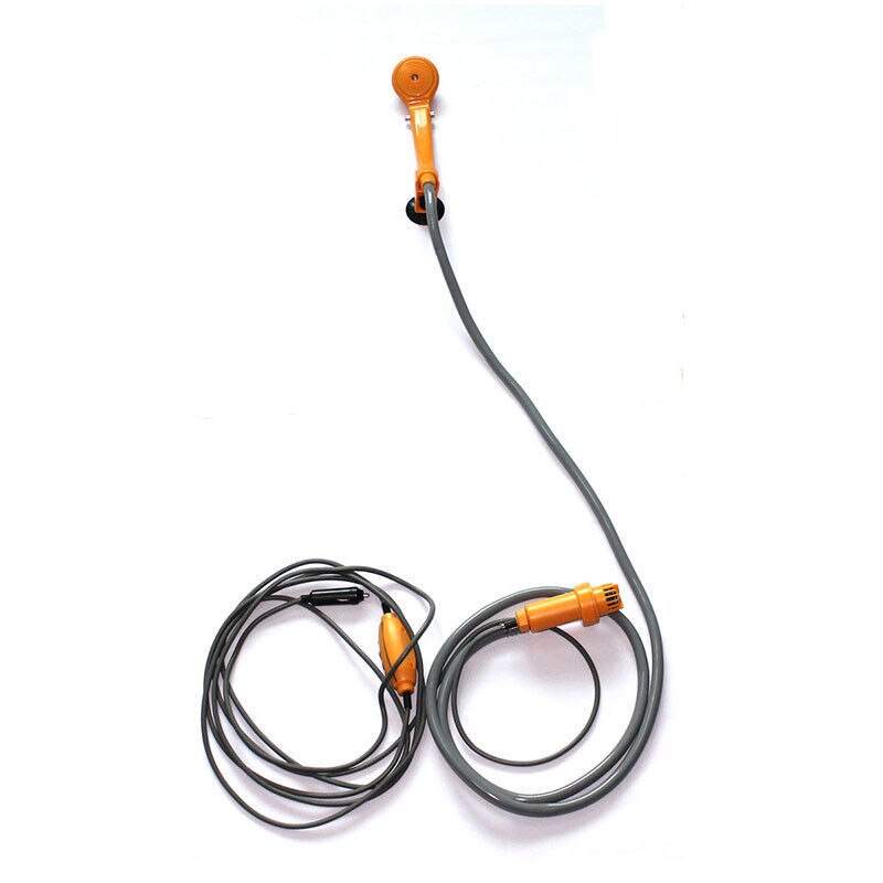 Kit de ducha portátil para coche eléctrico, accesorio para caravana, Camping, senderismo, viaje, al aire libre, gancho, 12V