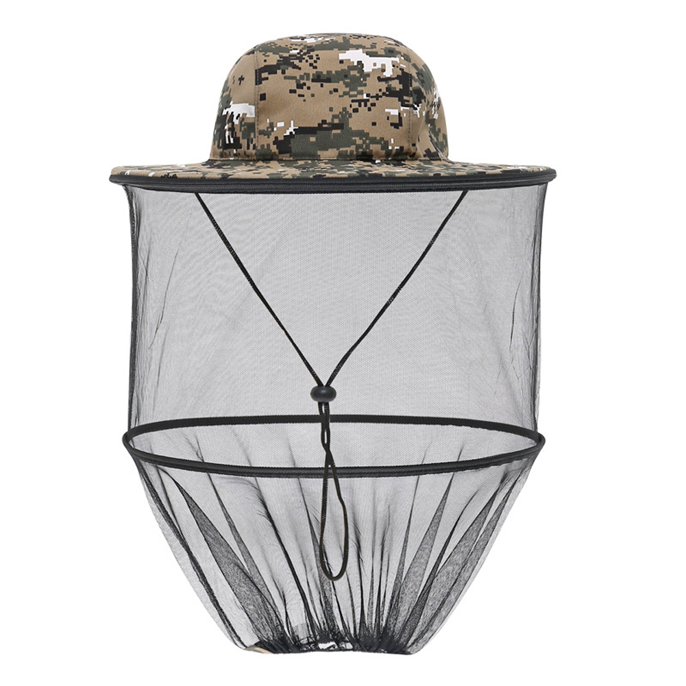 Sombreros de red antimosquitos Unisex, plegable, para pesca al aire libre, Camping, ocio, a prueba de rayos ultravioleta: Digital Camouflage