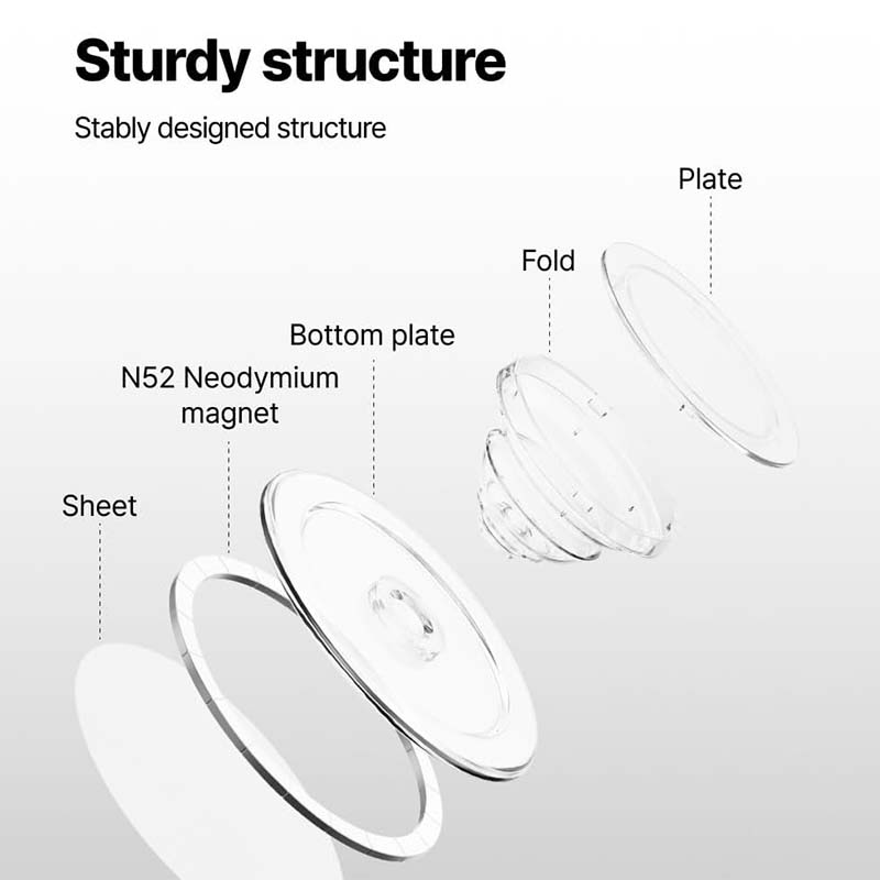 Airbag-Telefonhalter, magnetisch, transparent, faul Stand, verstellbarer Handgriff, universelle Schreibtisch-Halterung, leicht, einziehbar