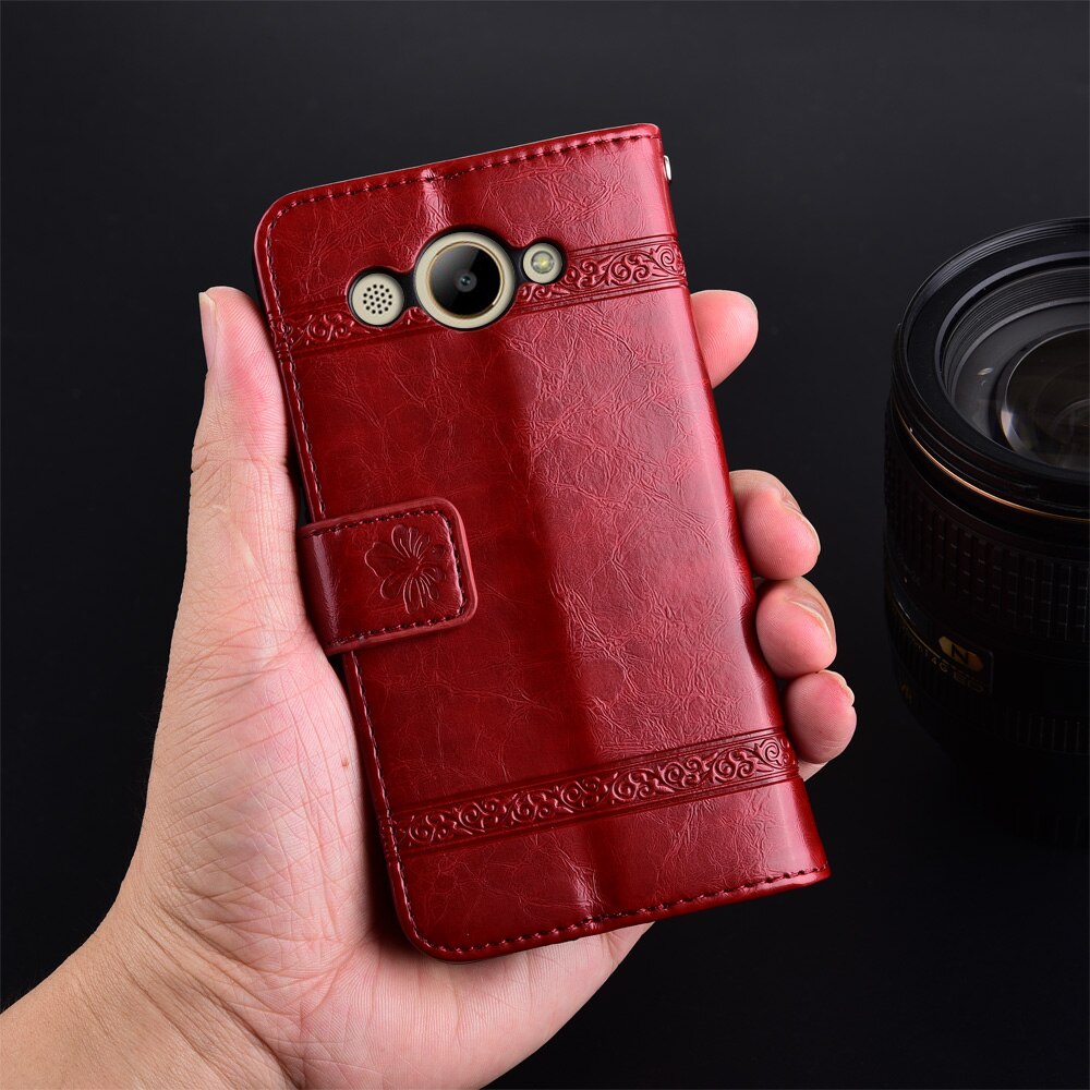 Funda de cuero tipo billetera con tapa para Huawei Y3 CRO-L02 L22 L03 L23 U00 Y3Lite , funda trasera para teléfono