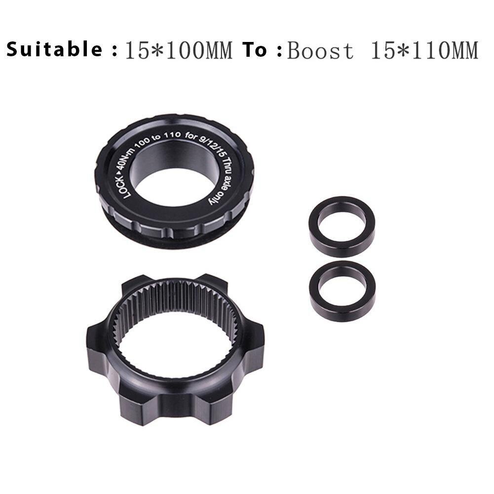 Adaptador de bloqueo central de cubo de bicicleta a 6 pernos, separador de cubo de refuerzo de freno de disco, arandela de 15x100 a 110mm, convertidor de eje pasante de 12x142 a 148mm
