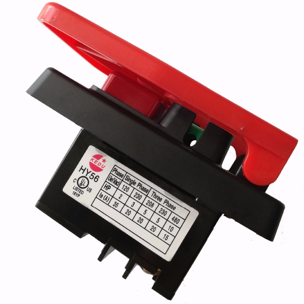 Kedu HY56 220V single phase 380V three phase 20Amp Table Saws Electromagnetic Pushbutton Switch for Bench Saw Wood Machine