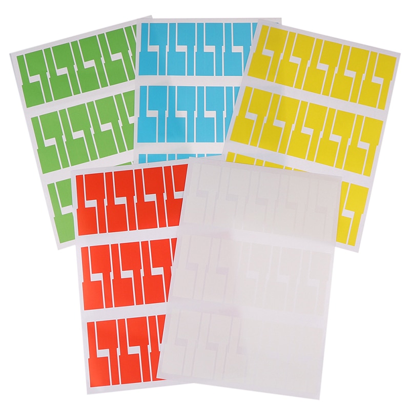 ! 30Pcs/Sheet Zelfklevende Kabel Sticker Waterdicht Identificatie Kleurrijke Tags 1 Vel