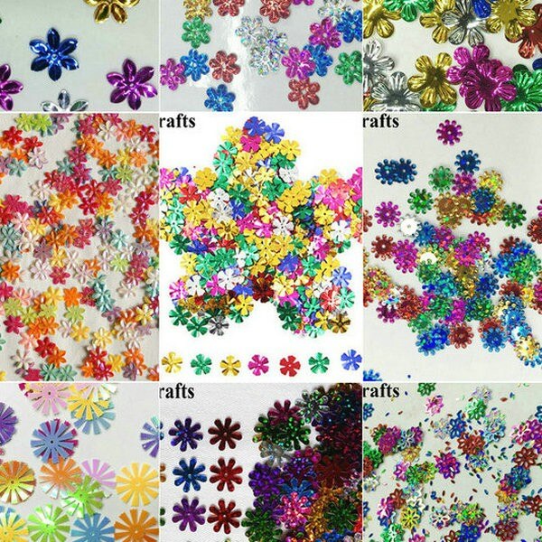 20gram/Lot.15 different shape flower sequins Craft material Kindergarten arts and crafts DIY toys beads toys