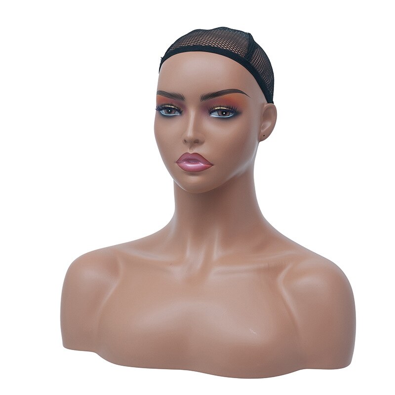 Realistic PVC Female Mannequin Head Display Wigs Hat Glasses Diamond Necklace Scarf Stand Torso Bracket Hole At The Bottom DEB10