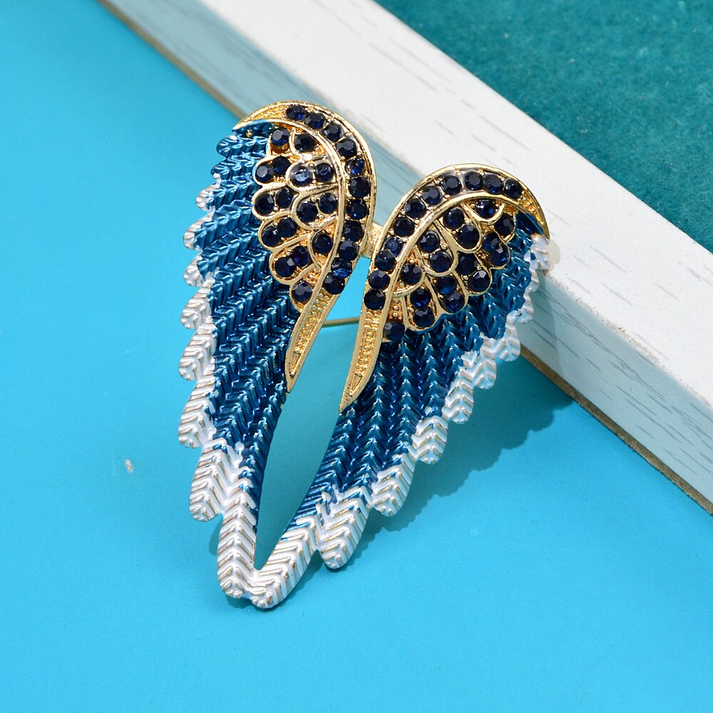 CINDY XIANG – broches d'aile en strass pour femmes, magnifique bijou d'ange disponible en 4 couleurs, de mariage et d'anniversaire