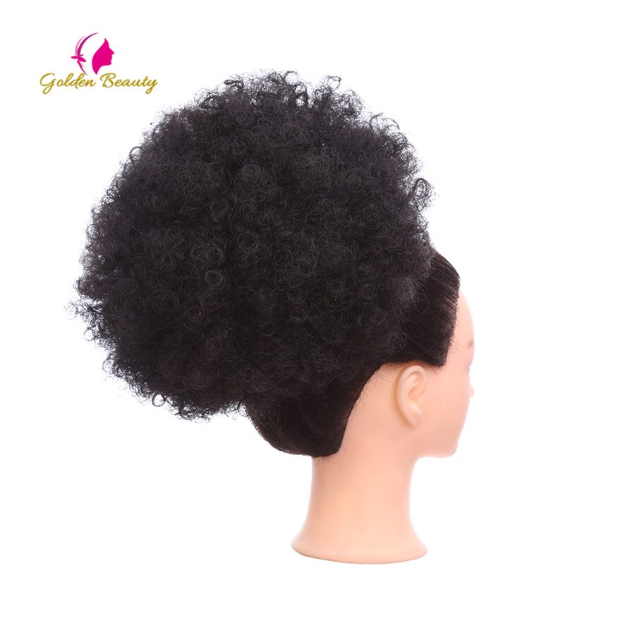 Golden Beauty 10 inches Women's Elastic Net Afro Curly Chignon With Two Plastic Combs Updo Cover Synthetic Hair: Default Title