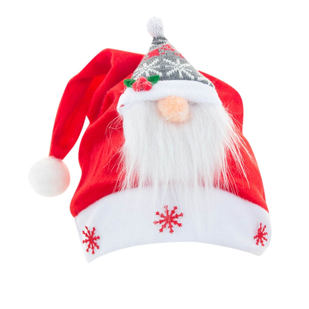 Christmas Hats Adult Party Santa Hat Red And White Cap For Santa Claus Unisex Comfort Cap Christmas Decorations For Home: C