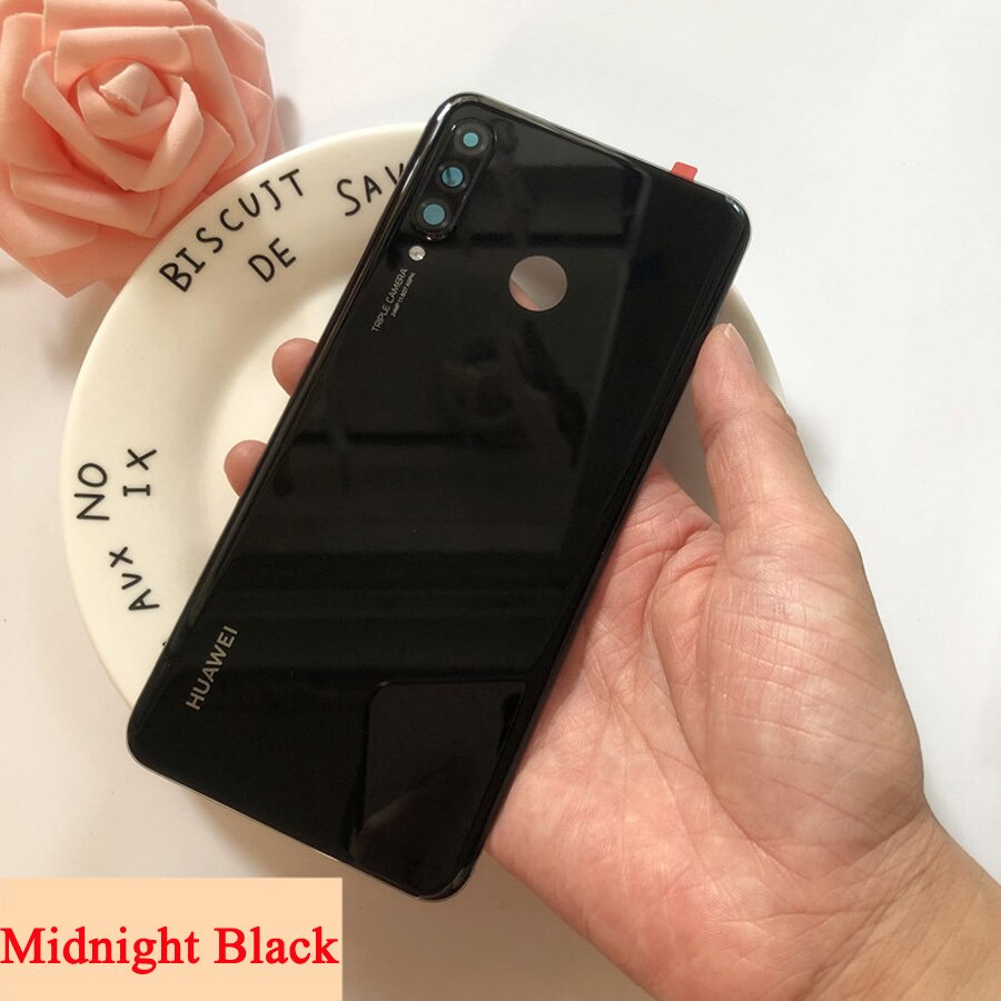 P30Lite Original Glass Rear Housing Cover For Huawei P30 lite Back Door Replacement Hard Battery Case Nova 4E + Adhesive Sticker