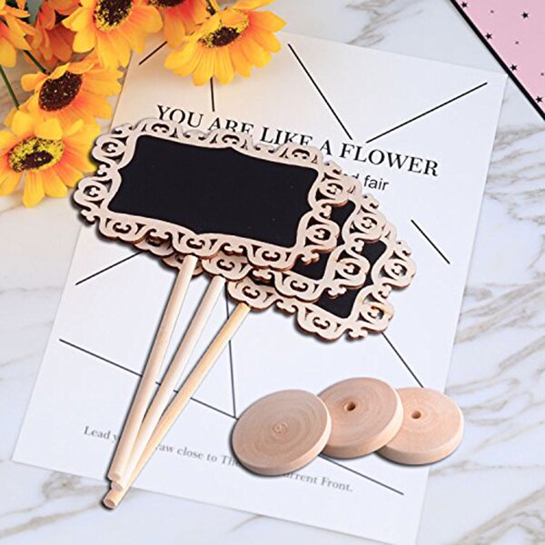 14 Pcs Mini Decoratieve Grens Krijtbord Borden Met Stand Black Board Voor Bruiloften Plaats Kaarten, Partijen, message Board Tekenen Een