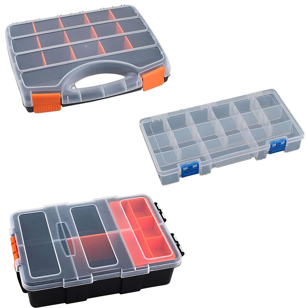 1Pcs Parafuso Caixa de Organizador De Armazenamento De Plástico caixa de Ferramentas Portátil Compartimento Removível Caso Caixa de Armazenamento de Peças De Ferramenta Assorted