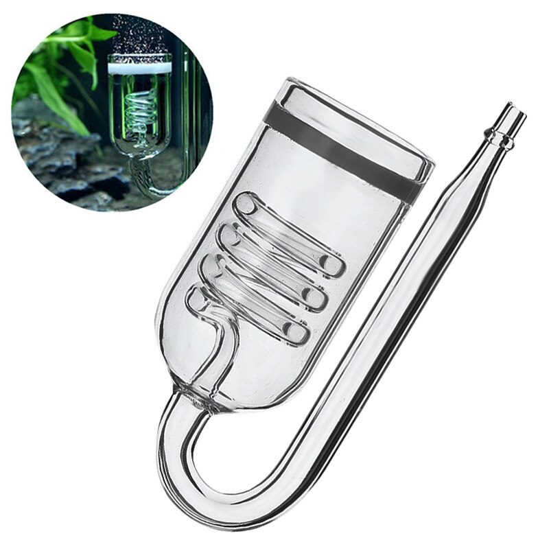 1 pc akvarier  co2 diffuser til 60 ~ 300l planter glastank forstøver  co2 forstøver spiral glasrør solenoide regulator