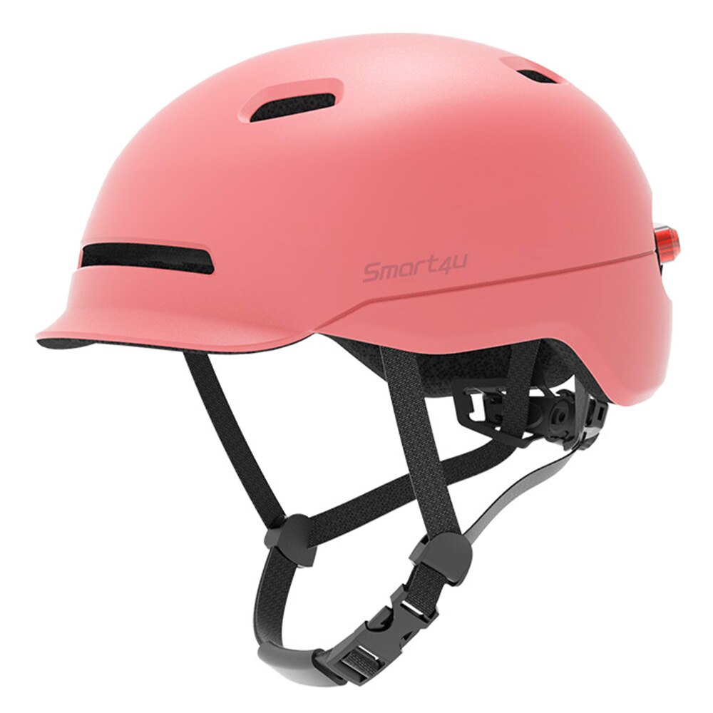 Smart4u-casco de ciclismo inteligente para hombre y mujer, luz LED, 3 modos, patinete Casco de Bicicleta de carretera de montaña: Red / M