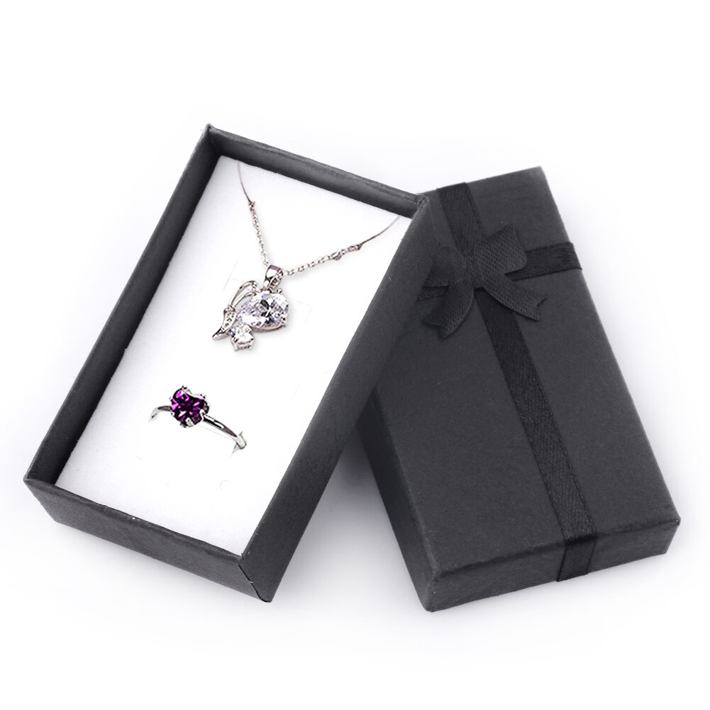 16 teile/los Schmuck Kasten 8x5cm Schwarz Halskette Kasten für Ring Kasten Papier Schmuck Kasten Verpackung Armbinde ohrring Anzeige