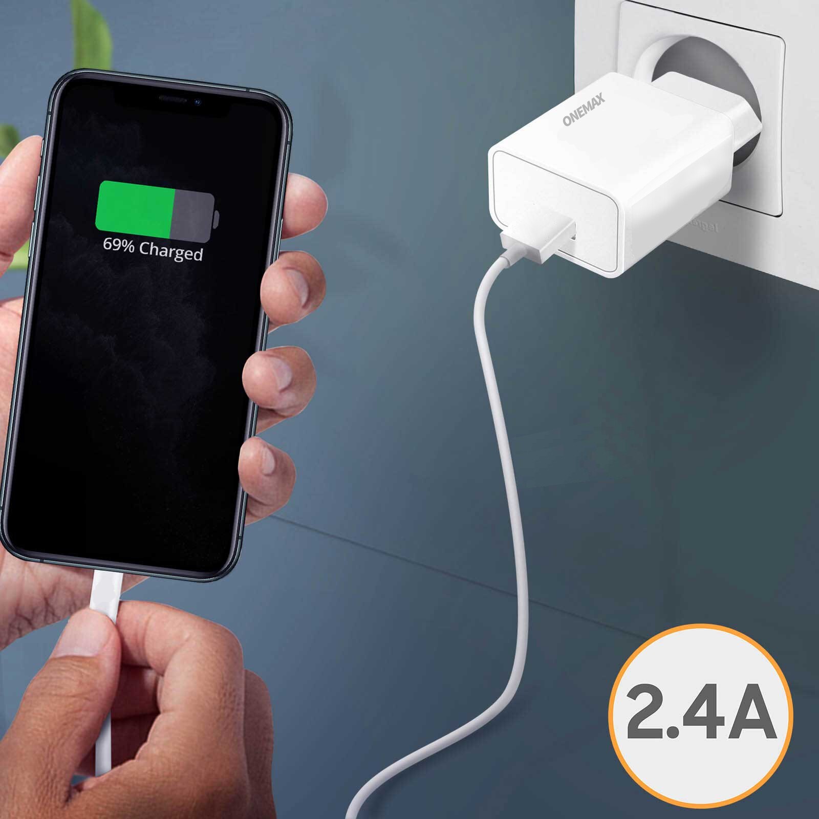 Lightning 5V / 2.4A Bedrade Lader Snel Opladen Compatibel Met Iphone Ipad Datakabel 1M Wit