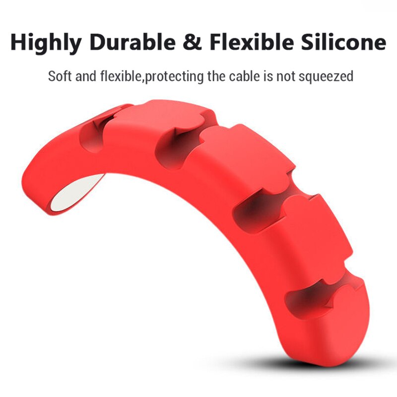 Cable Holder Silicone Cable Organizer USB Winder Desktop Tidy Management Clips Holder For Mouse Keyboard Earphone Headset