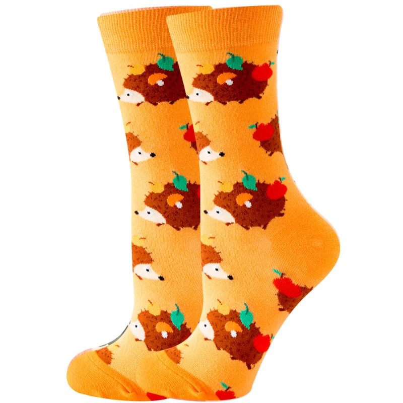 Calcetines bonitos con dibujos de animales y flores para hombre y mujer, calcetines divertidos Kawaii a la , calcetines informales felices Harajuku para otoño e invierno