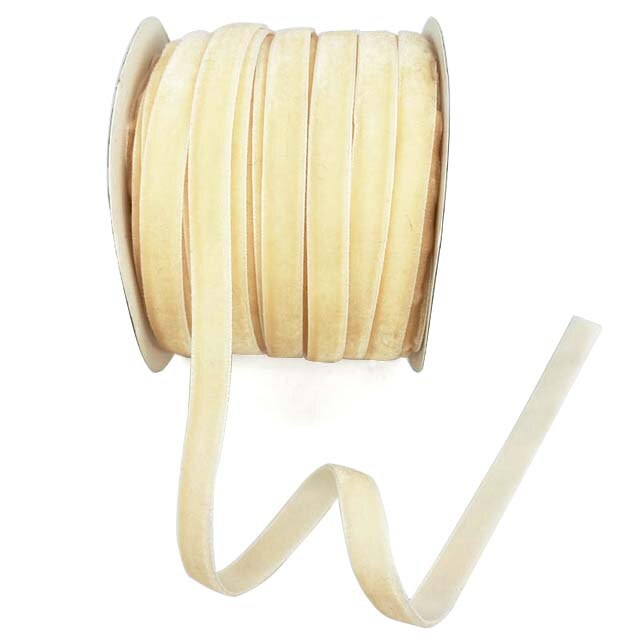 Ruban en velours 10 Yards 3/8 pouces (10mm), décoration de mariage, ruban fait à la main pour emballage , nœud pour cheveux, bricolage,: Cream