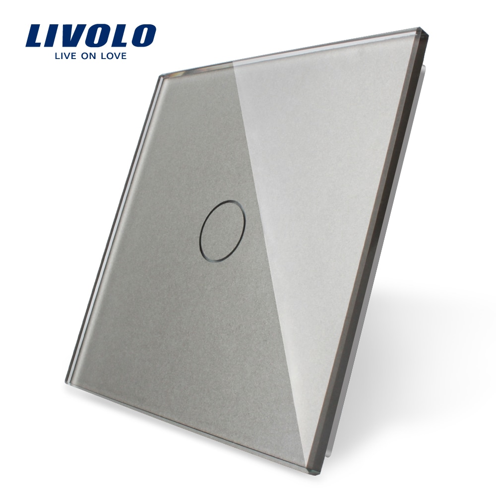 Livolo Luxe Witte Parel Kristal Glas, EU standaard, Enkel Glas Panel Voor 1 Gang Muur Touch Switch, VL-C7-C1-11 (4 Kleuren)