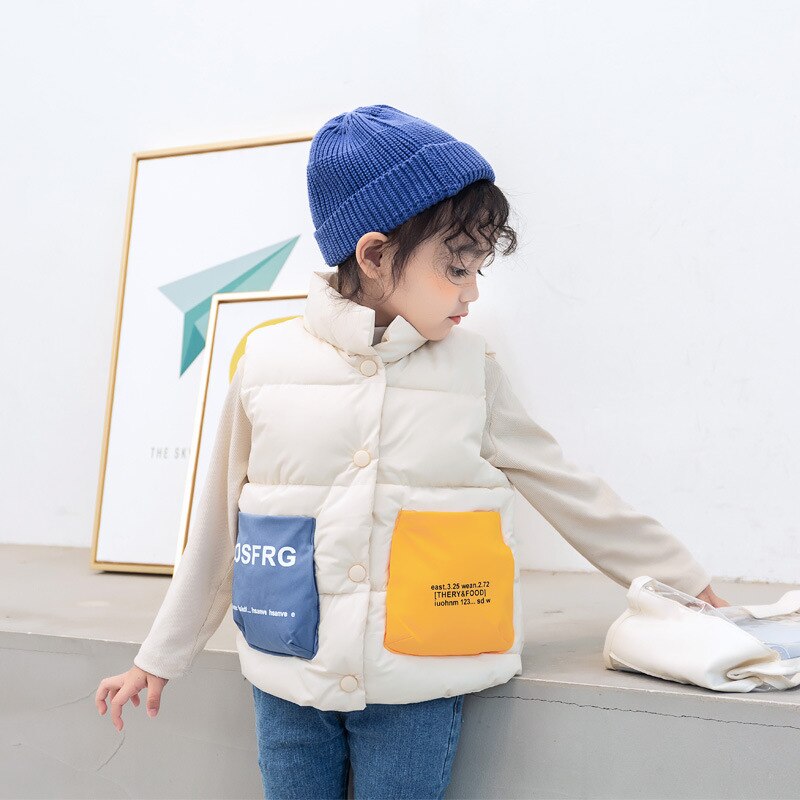 Meisjes jongens casual wintervest baby kinderen warm vest bovenkleding