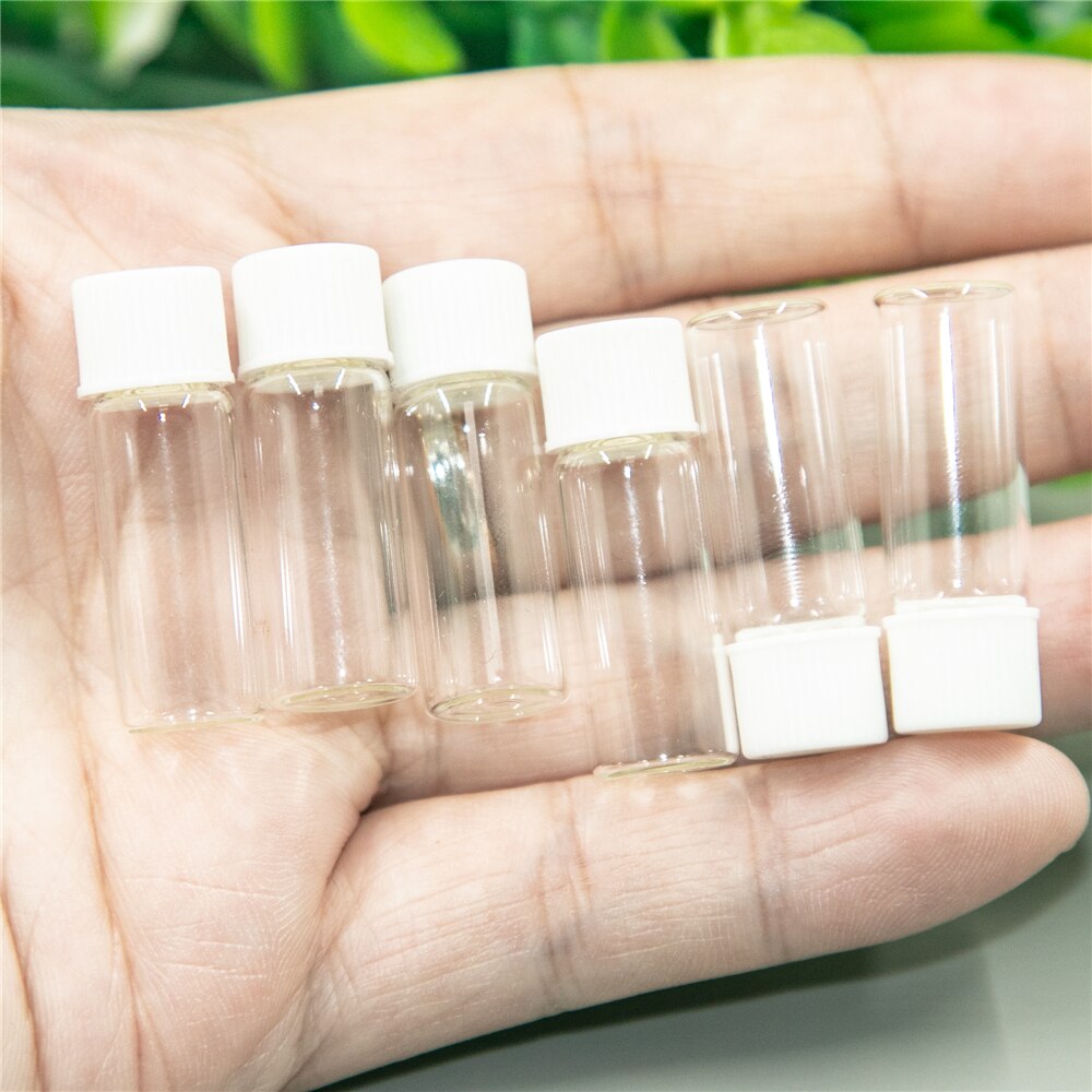 1ml søde glasvedhæng miniflasker med hvidt plastlåg tomme lille parfume ønsker flaskedekoration håndværk hætteglas