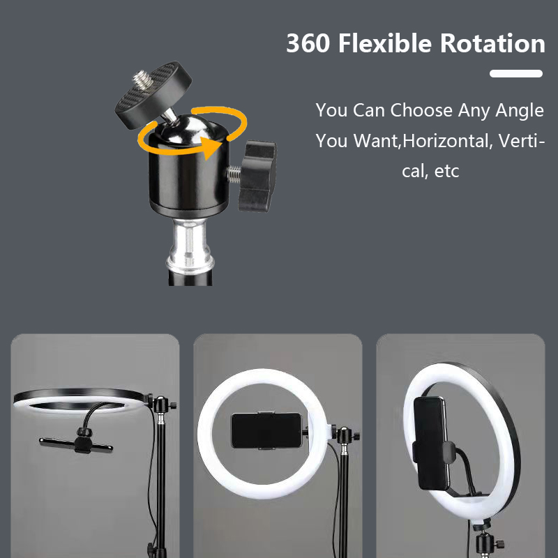 Anillo de luz con trípode para selfi, lámpara de anillo redondo de 26 cm, luz Led para teléfono, iluminación de luz derecha para sesión de fotos, Bering