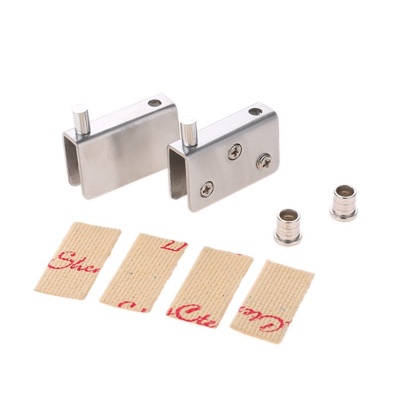 2 Stuks Rvs Glas Scharnieren Voor 5-8Mm/8-10Mm Badkamer Glazen Deur Glas pivot Klemmen Kast Display Kasten Glasklemmen