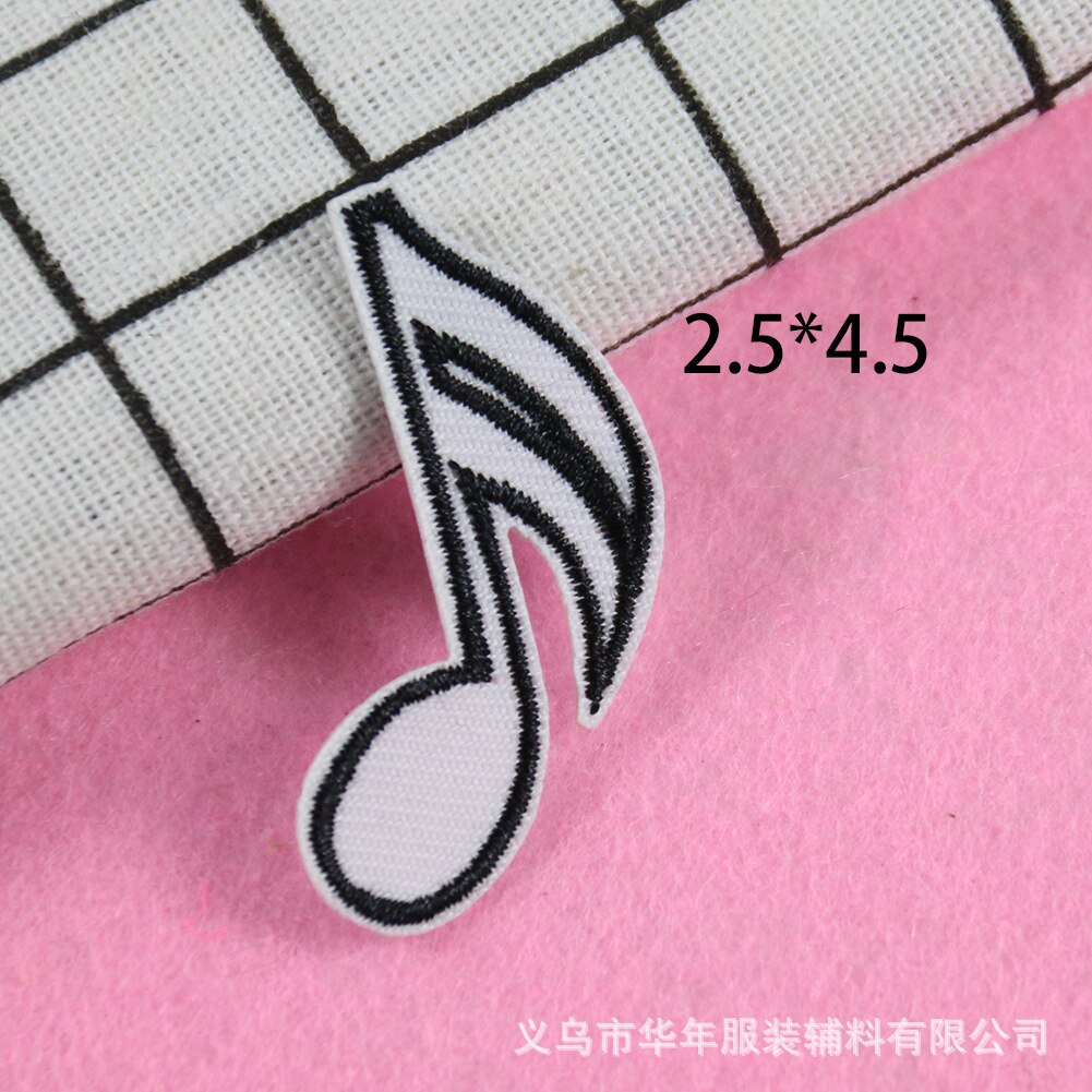 Music Note Patches Stickers Ijzer Op Kleding Warmteoverdracht Applique Diy Geborduurde Applicaties Doek Patch: 2