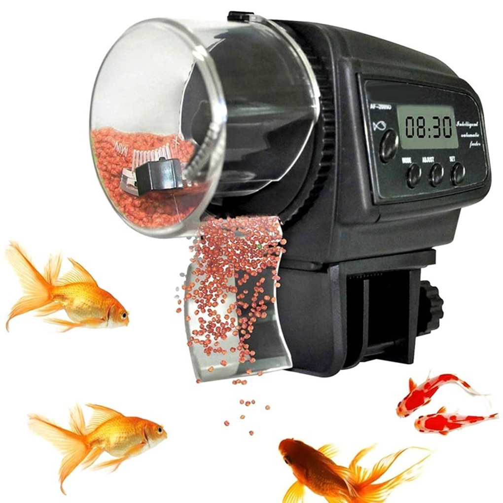 Automatisk feeder akvariefisk akvarium dam vægmontering timing auto fiskemat dispenser akvarium tilbehør fisk akvarium feeder