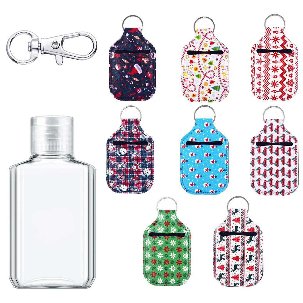 1Pcs Travel Neoprene Sanitizer Bottle Holder Bags with Keychain Hand Soap Bottle Holder Cover Reusable for 30ml Bottles