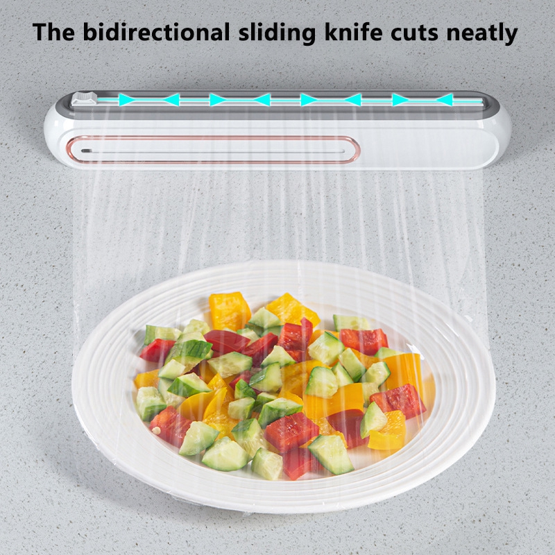 Magnetischer nachfüllbarer Kunststoffwickelspender mit Cutter Zinn Aluminiumfolie Spender Cutter Film Wachspapier Spender Küchenwerkzeug